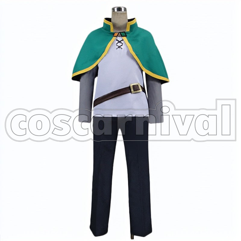 on This Wonderful World! Kazuma Sato cosplay costume from KonoSuba: God's Blessing, front view
