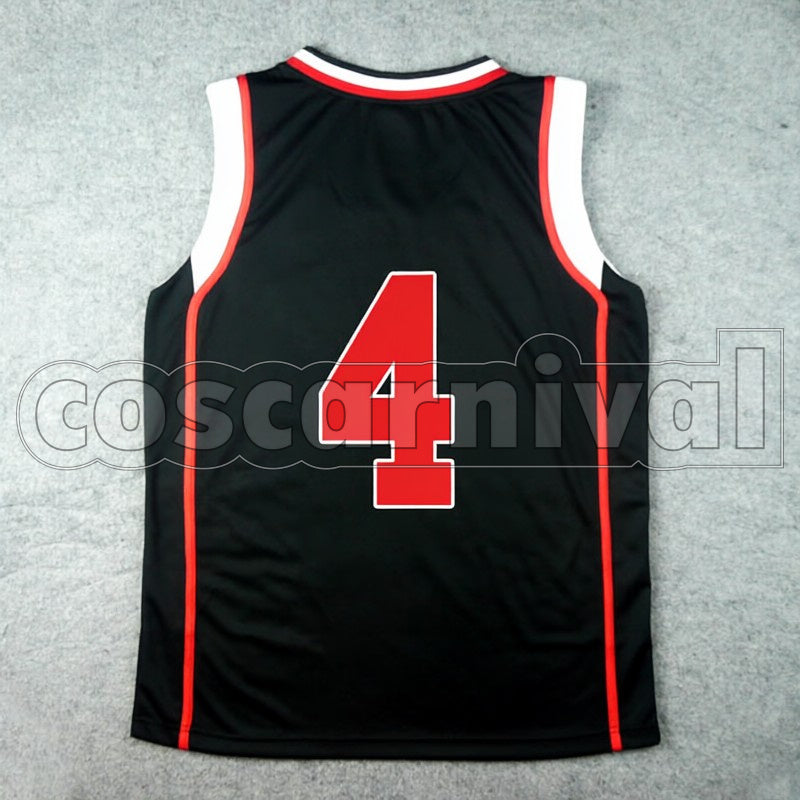 High Junpei Hyuga No. 4 cosplay costume from Kuroko's Basketball Seirin, back view