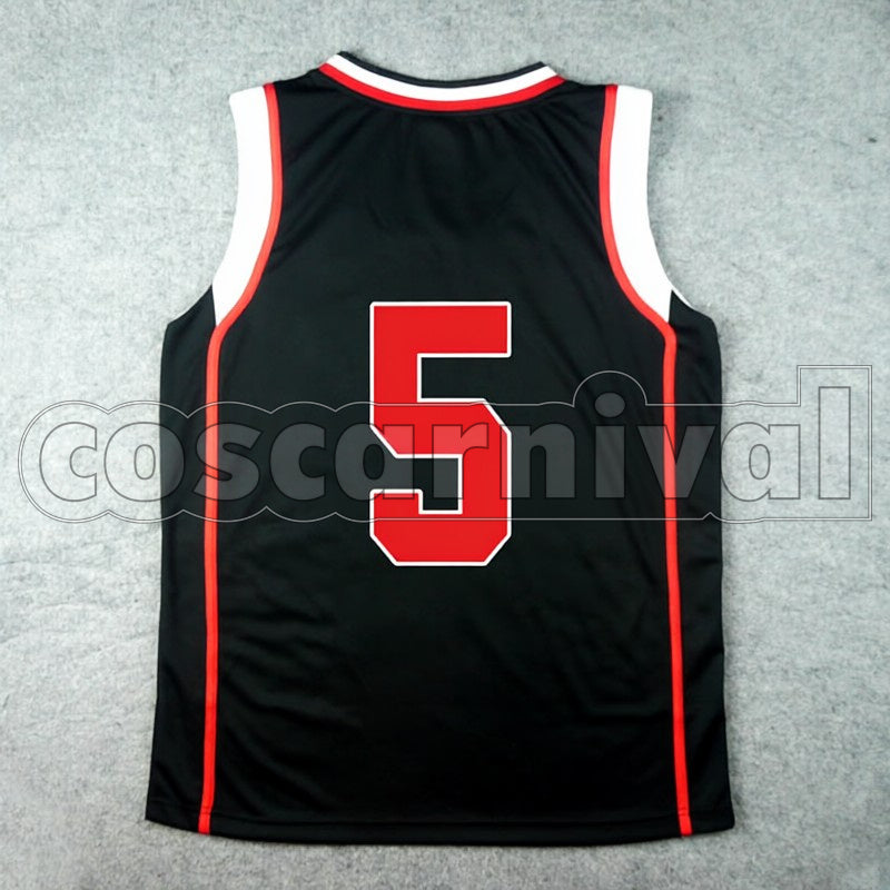 High Shun Izuki No. 5 cosplay costume from Kuroko's Basketball Seirin, back view