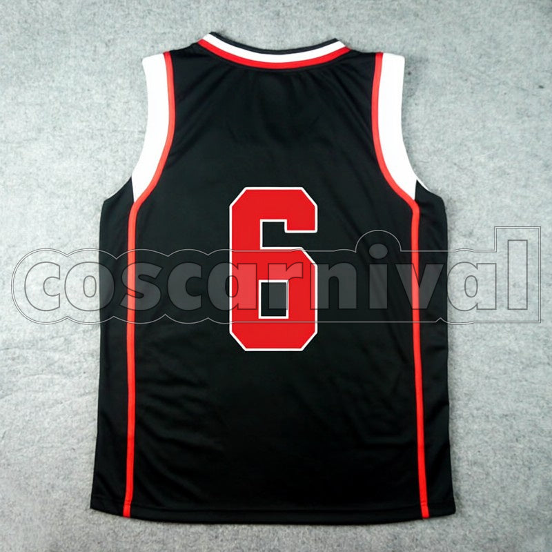 High Shinji Koganei No. 6 cosplay costume from Kuroko's Basketball Seirin, back view