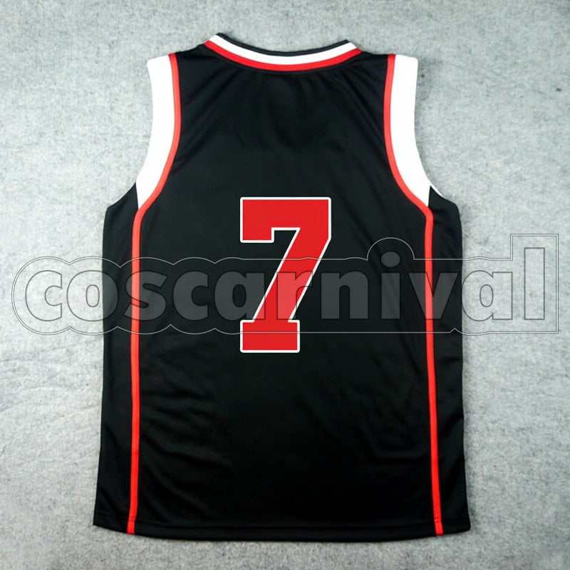 High Teppei Kiyoshi No. 7 cosplay costume from Kuroko's Basketball Seirin, back view