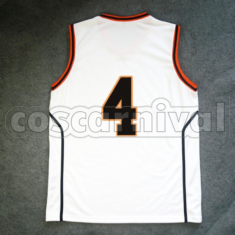 High No. 4 Taisuke Otsubo cosplay costume from Kuroko's Basketball Shutoku, back view