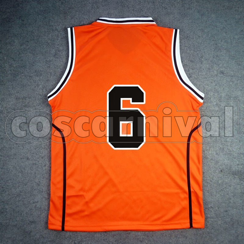 High Shintaro Midorima No. 6 cosplay costume from Kuroko's Basketball Shutoku, back view