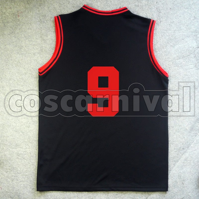 Academy Ryo Sakurai No. 9 cosplay costume from Kuroko's Basketball Too, back view