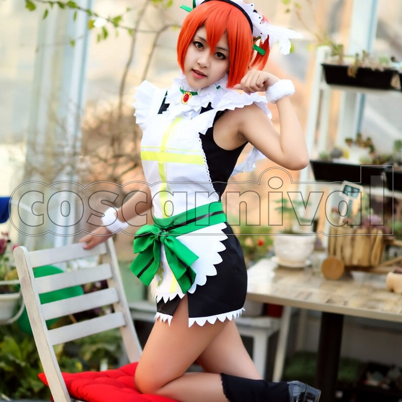 mogyutto love de Sekkin Chuu! Rin Hoshizora cosplay costume from Love Live! Maid, front view 2