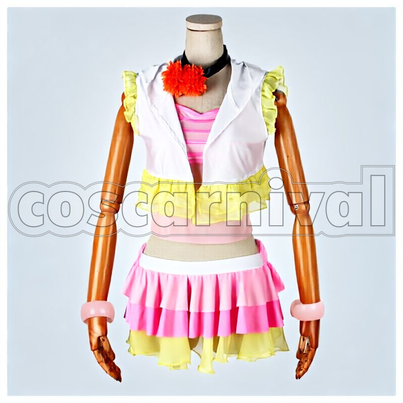 Project Hanayo Koizumi Natsuiro Egao de 1,2,Jump! Stage Outfit Cosplay cosplay costume from Love Live! School Idol, front view 1