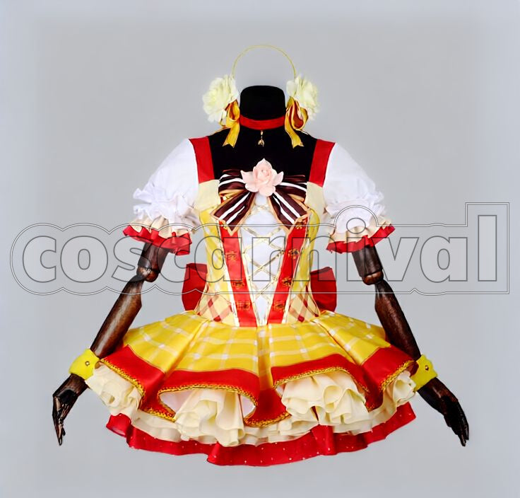 Project Rin Hoshizora Flower Bouquet Idolized Cosplay cosplay costume from Love Live! School Idol, front view 3