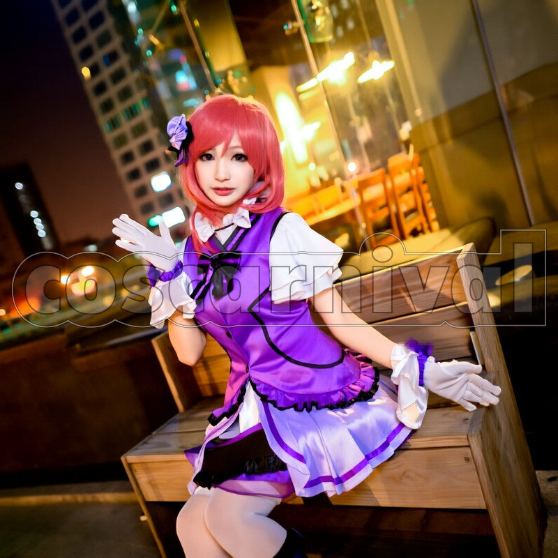 2 Episodes 12 13 Insert Song KiRa-KiRa Sensation! Happy maker! Maki Nishikino cosplay costume from Love Live! Season, front view 2