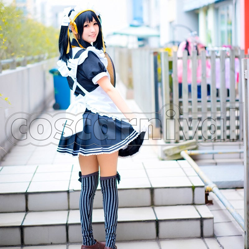 Maid SR Pre-Awakening Nico Yazawa cosplay costume from Love Live! Cafe, back view