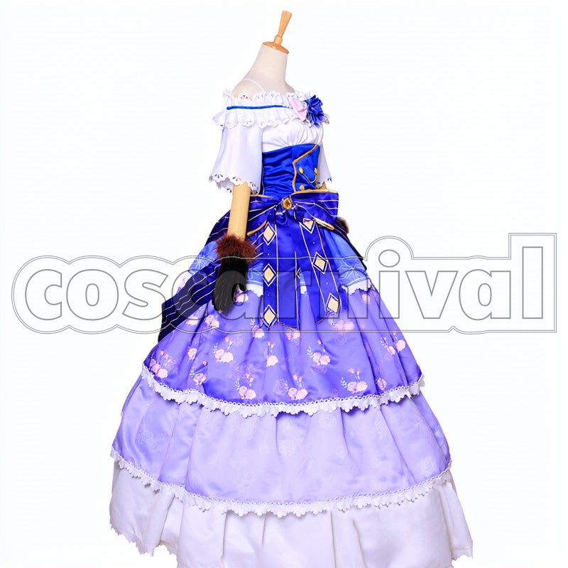 Awakened Umi Sonoda cosplay costume from Love Live! Stage, side view