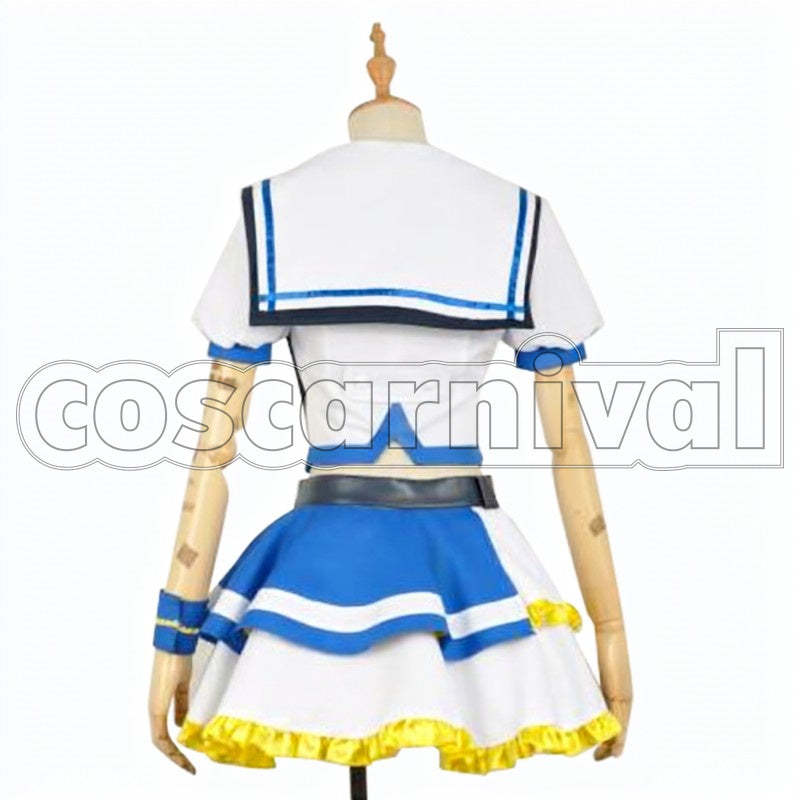 Aozora Jumping Heart Aqours Kanan Matsuura cosplay costume from Love Live! Sunshine!!, back view