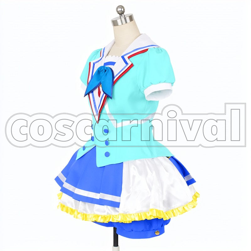 Aozora Jumping Heart Aqours You Watanabe cosplay costume from Love Live! Sunshine!!, side view 2