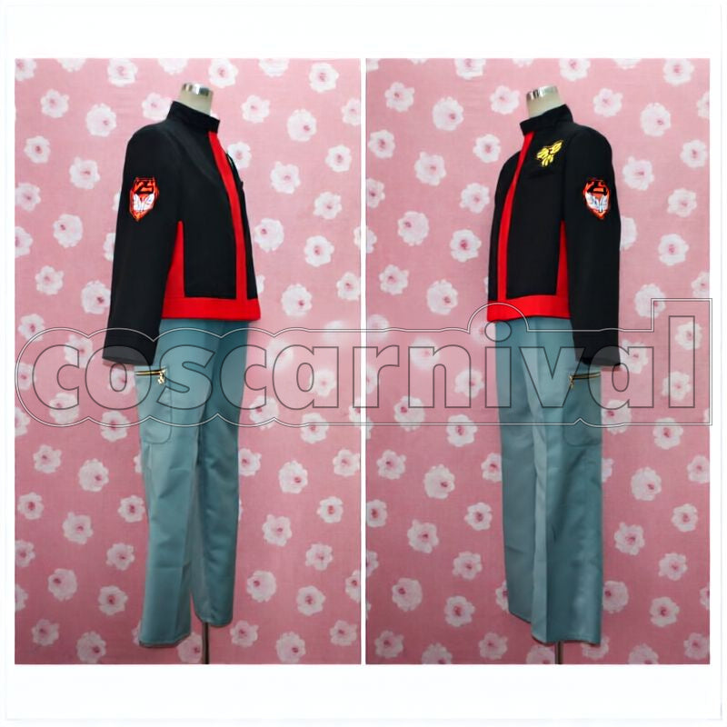 Alto Saotome, Michael Blanc, Luca Angelloni SMS Squad Uniform Cosplay cosplay costume from Macross Frontier, side view