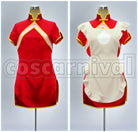 Ranka Lee Red Dress Cosplay cosplay costume from Macross Frontier, front view 2