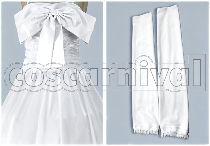 Ranka Lee White One-Piece Dress Cosplay cosplay costume from Macross Frontier, set view