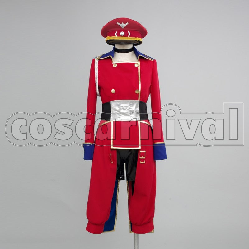 makurosu furontia sheriru Sagittarius Sagittarius Red Military cosplay costume from Macross Frontier, front view