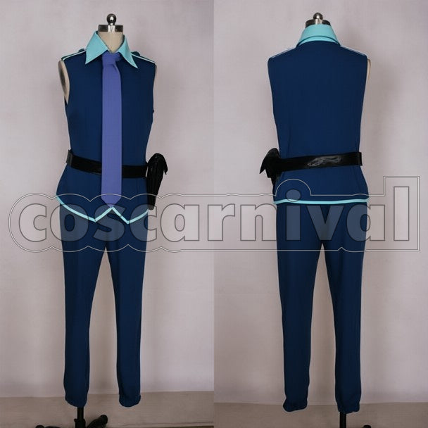 Cyan cosplay costume from Music GunGun!, front view