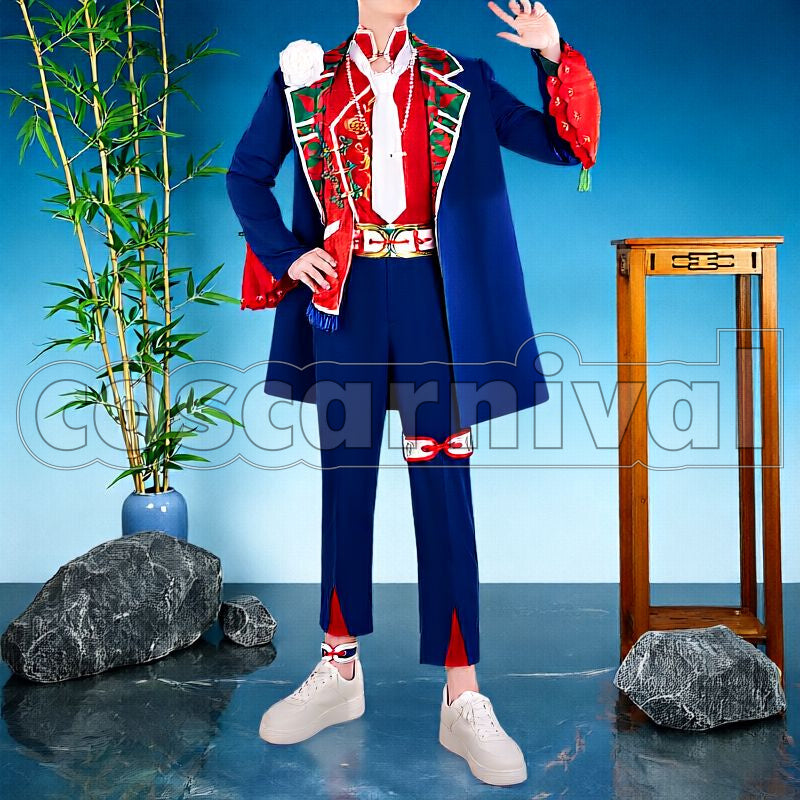 Rose Valentine Merch Outfit with Coat Cosplay cosplay costume from NIJISANJI Kaisei, front view 2
