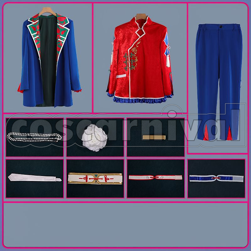 Rose Valentine Merch Outfit with Coat Cosplay cosplay costume from NIJISANJI Kaisei, set view