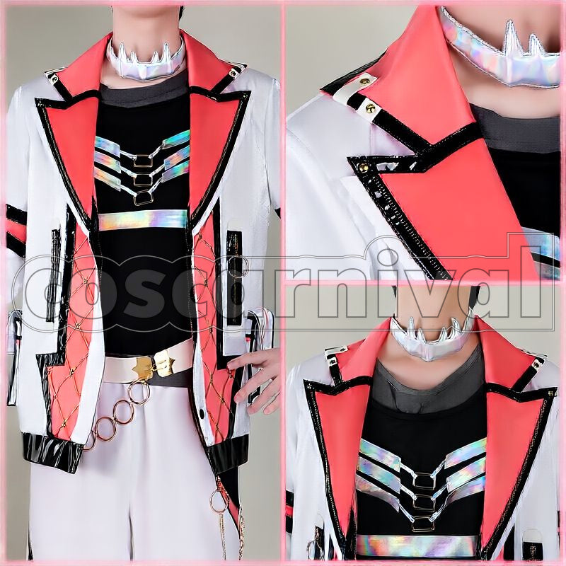 1st LIVE Over Drive Akagi Wen Merch Outfit Cosplay cosplay costume from Nijisanji MECHATU-A, front view 5