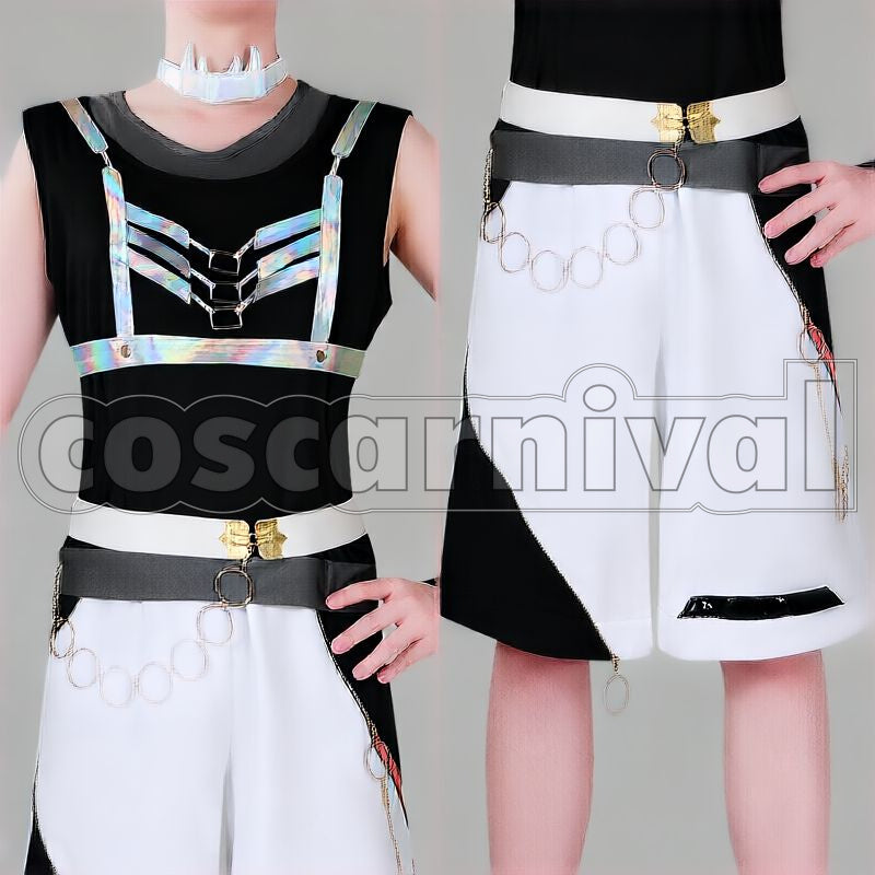 1st LIVE Over Drive Akagi Wen Merch Outfit Cosplay cosplay costume from Nijisanji MECHATU-A, detail 2 view 1
