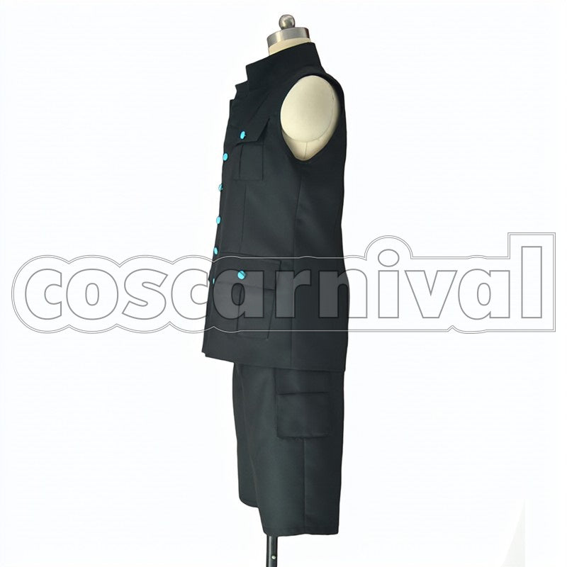 Gold cosplay costume from One Piece Film:, side view