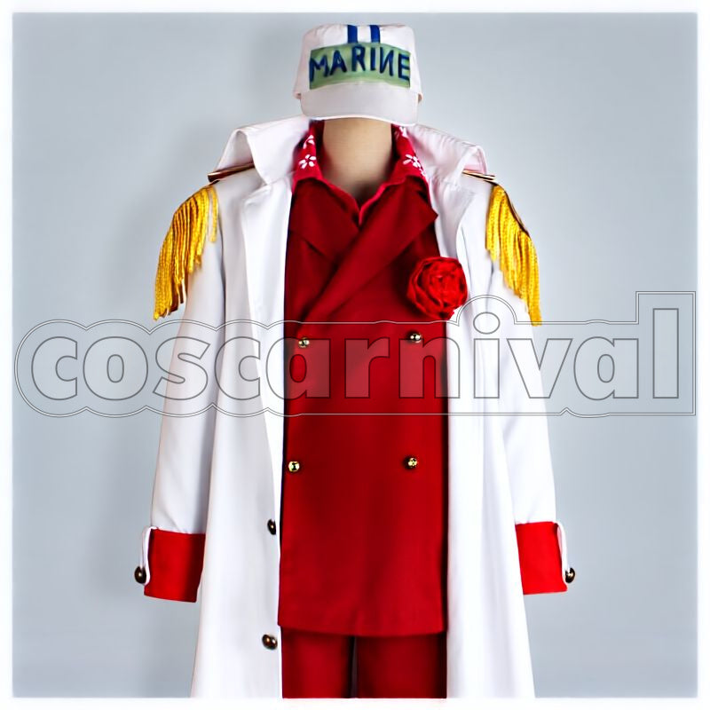 Three Admirals Akainu Full Set Cosplay cosplay costume from One Piece, front view 1