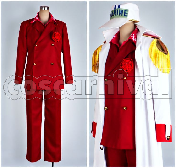 Three Admirals Akainu Full Set Cosplay cosplay costume from One Piece, front view 3