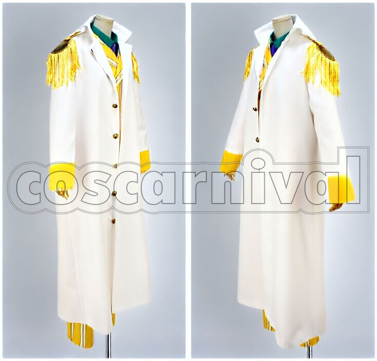 Three Admirals Kizaru Full Set Cosplay cosplay costume from One Piece, front view 2