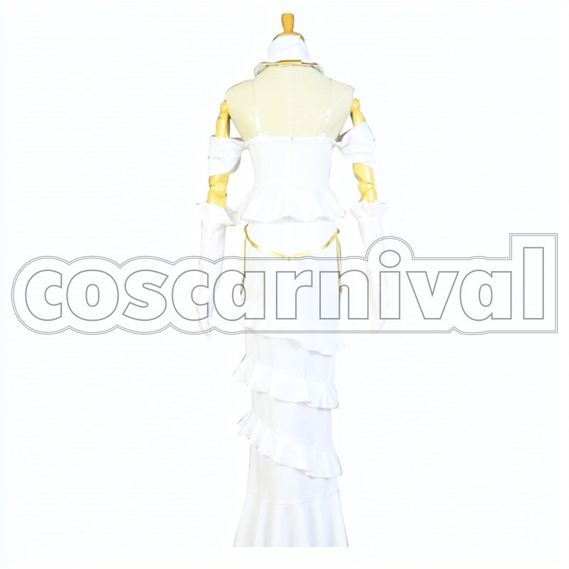 Albedo cosplay costume from Overlord, back view
