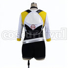 Female Beginner Yellow cosplay costume from Pok mon GO, back view