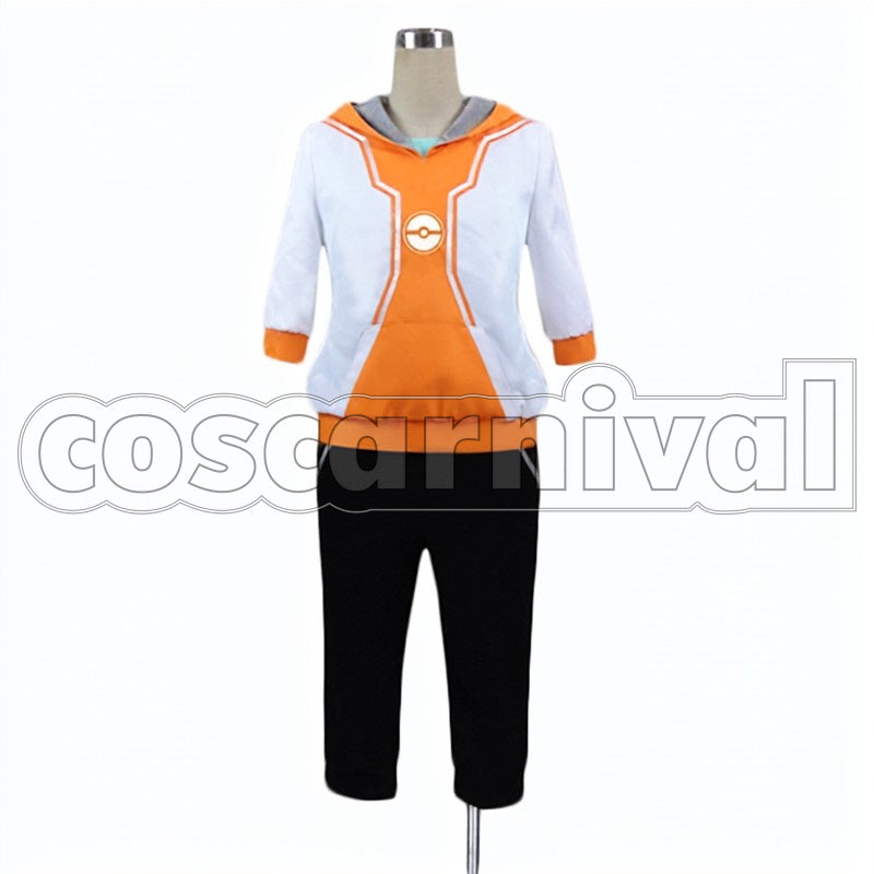 Trainer Orange cosplay costume from Pok mon GO, front view