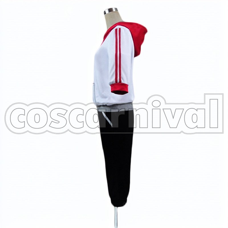 Trainer Red cosplay costume from Pok mon GO, side view