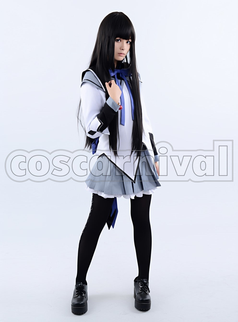Magica Homura Akemi cosplay costume from Puella Magi Madoka, front view 3