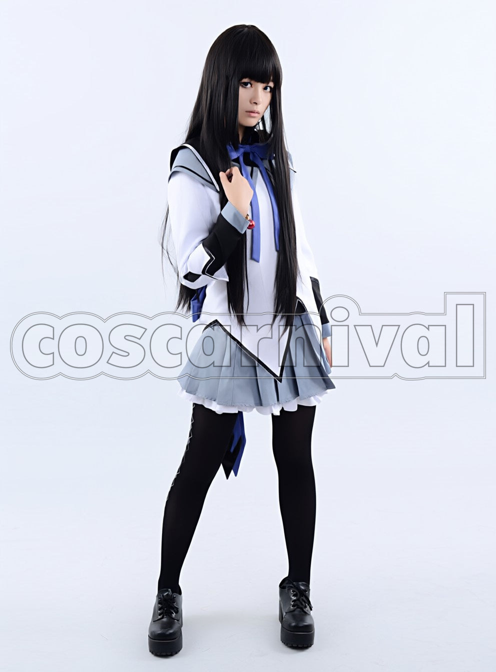 Magica Homura Akemi cosplay costume from Puella Magi Madoka, front view 2