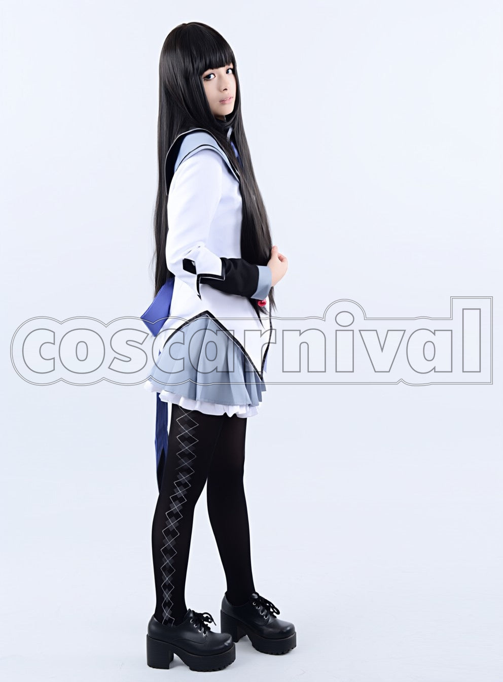 Magica Homura Akemi cosplay costume from Puella Magi Madoka, side view