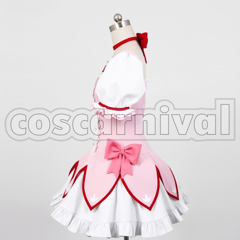 Magica Madoka Kaname cosplay costume from Puella Magi Madoka, side view