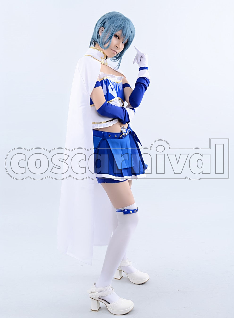 Magica Sayaka Miki cosplay costume from Puella Magi Madoka, side view
