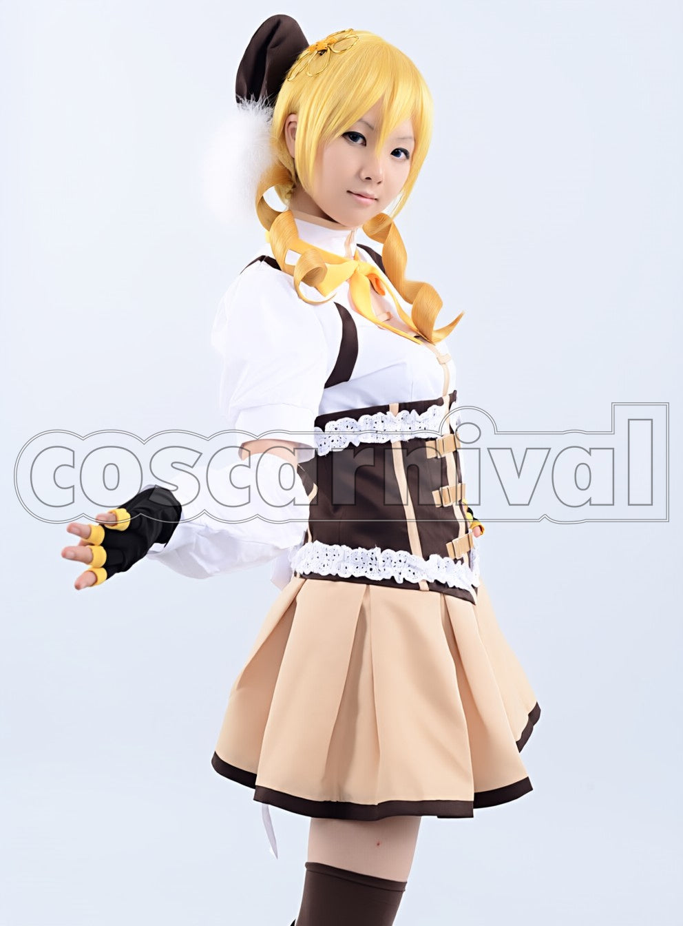 Magica Mami Tomoe cosplay costume from Puella Magi Madoka, side view