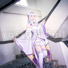 in Another World- Emilia cosplay costume from Re:Zero -Starting Life, front view 2