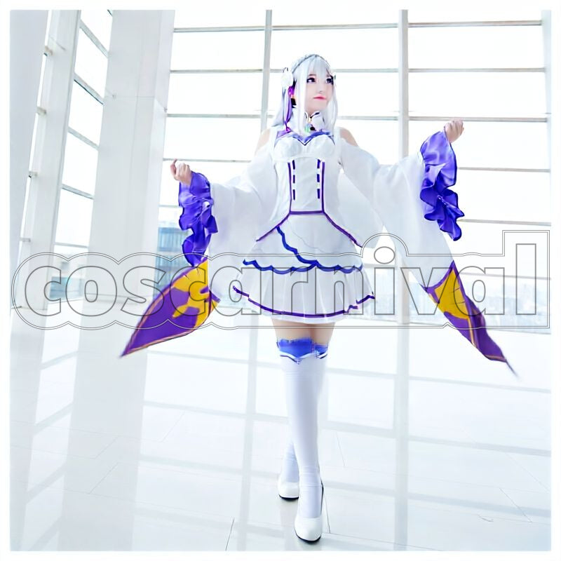 Life in Another World Emilia Cosplay cosplay costume from Re:Zero − Starting, front view 1