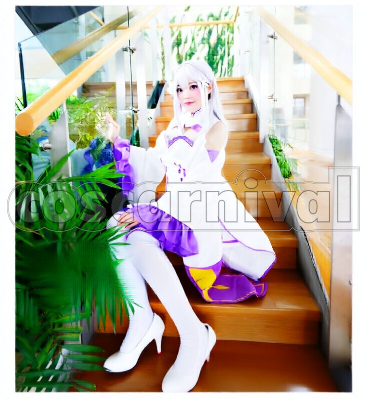 Life in Another World Emilia Cosplay cosplay costume from Re:Zero − Starting, front view 6