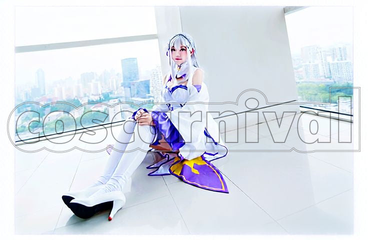 Life in Another World Emilia Cosplay cosplay costume from Re:Zero − Starting, front view 7
