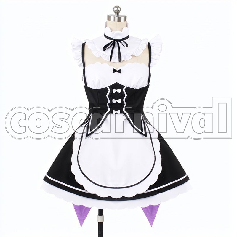 in Another World- Rem Ram cosplay costume from Re:Zero -Starting Life, front view 4