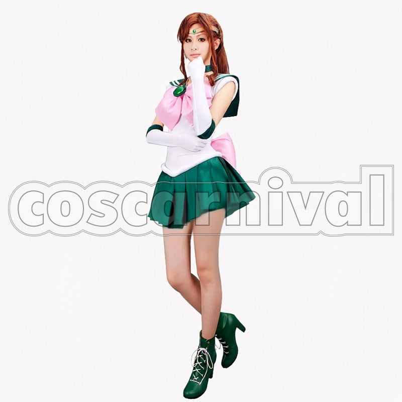 Kino Sailor Jupiter cosplay costume from Sailor Moon Makoto, front view 2