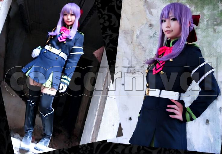the End Shinoa Hiragi Cosplay cosplay costume from Seraph of, front view 1