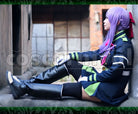 the End Shinoa Hiragi Cosplay cosplay costume from Seraph of, side view