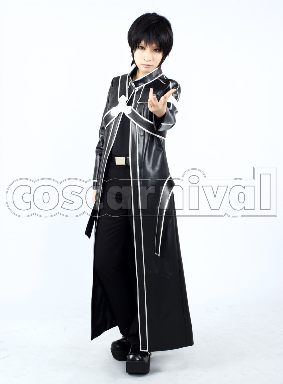 sao Kirito Kazuto Kirigaya Black cosplay costume from Sword Art Online, front view 3