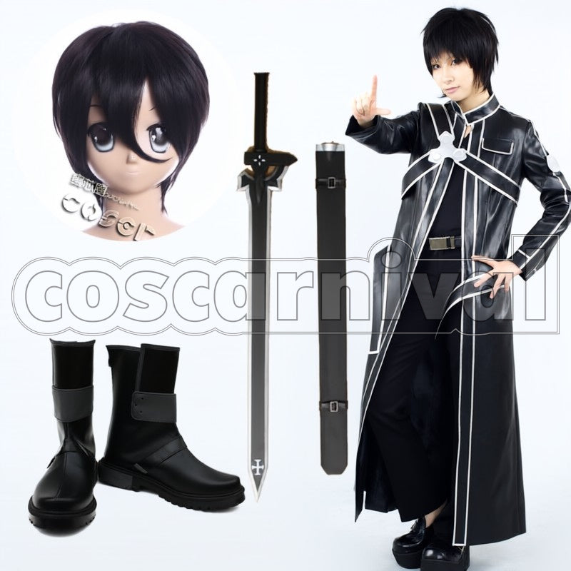 Kirito cosplay costume from Sword Art Online, front view