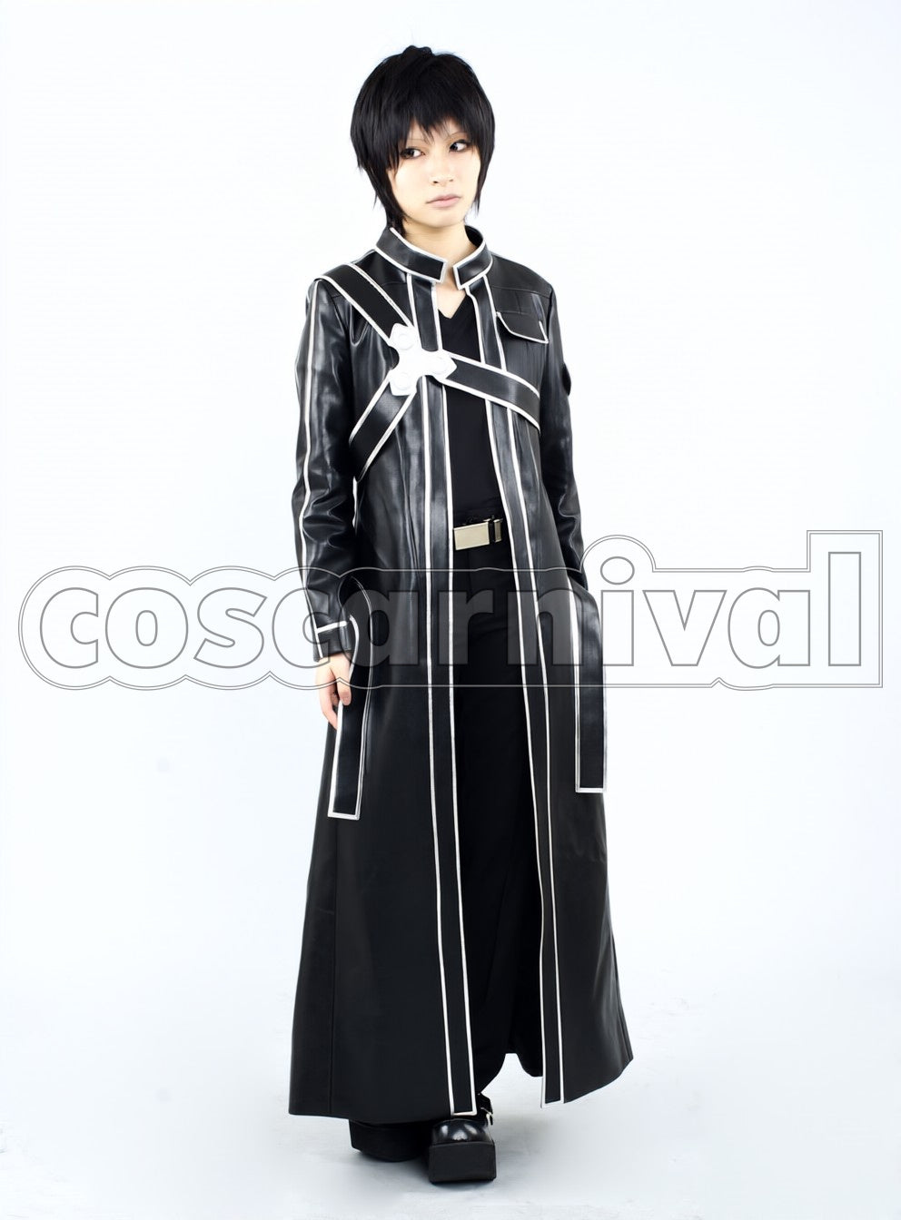 sao Kirito Kazuto Kirigaya Black cosplay costume from Sword Art Online, front view 3